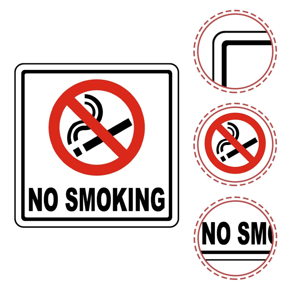 6 Pcs Car No Smoking Sticker Emblems 14x14cm The Pet Caution Stickers Sign Decals