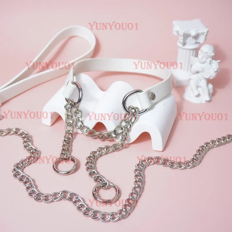 

Collar for Men and Women M Metalpunk Pull-up Tightening Puppy Collar with Traction Chain