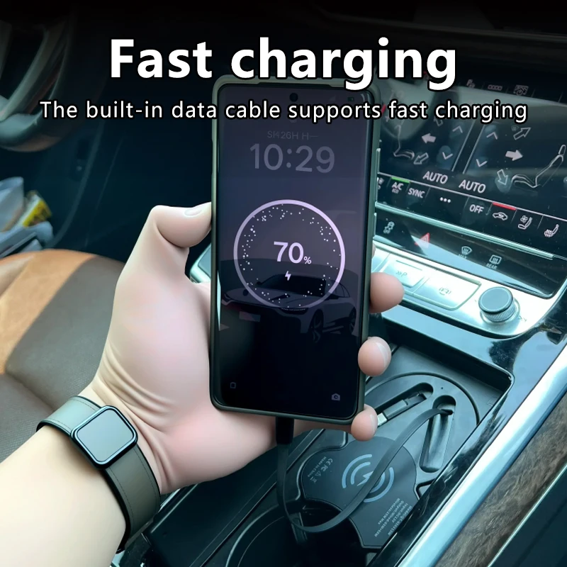 Ładowarka bezprzewodowa do Audi Q7 Q8 SQ7 SQ8, rozdzielacz gniazda zapalniczki, szybkie ładowanie QI QC3.0 PD3.0 do telefonów komórkowych