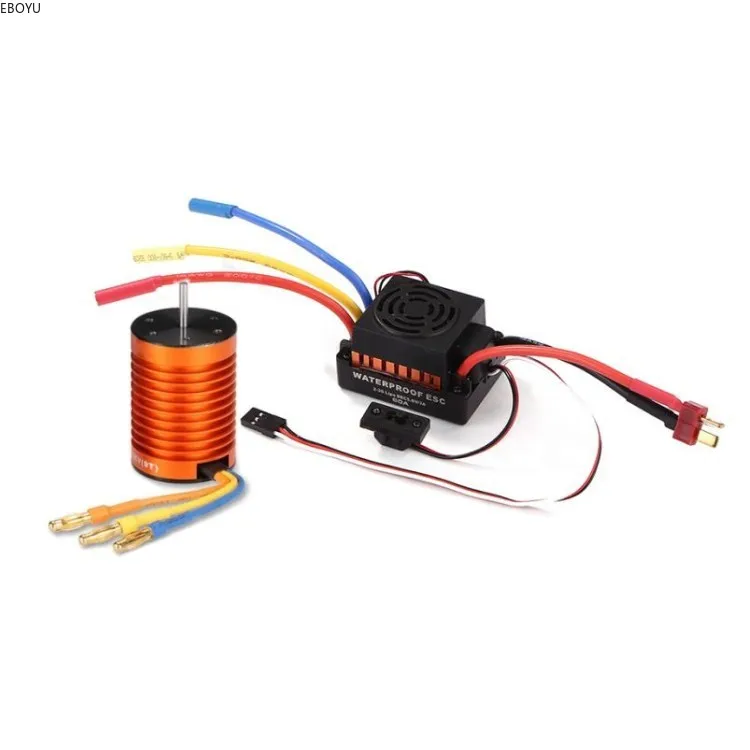 EBOYU Waterproof 9T 4370KV Brushless Motor + 60A ESC Speed Controller Combo ME720 with 5V/2A BEC Linear Mode for 1/10 RC Car