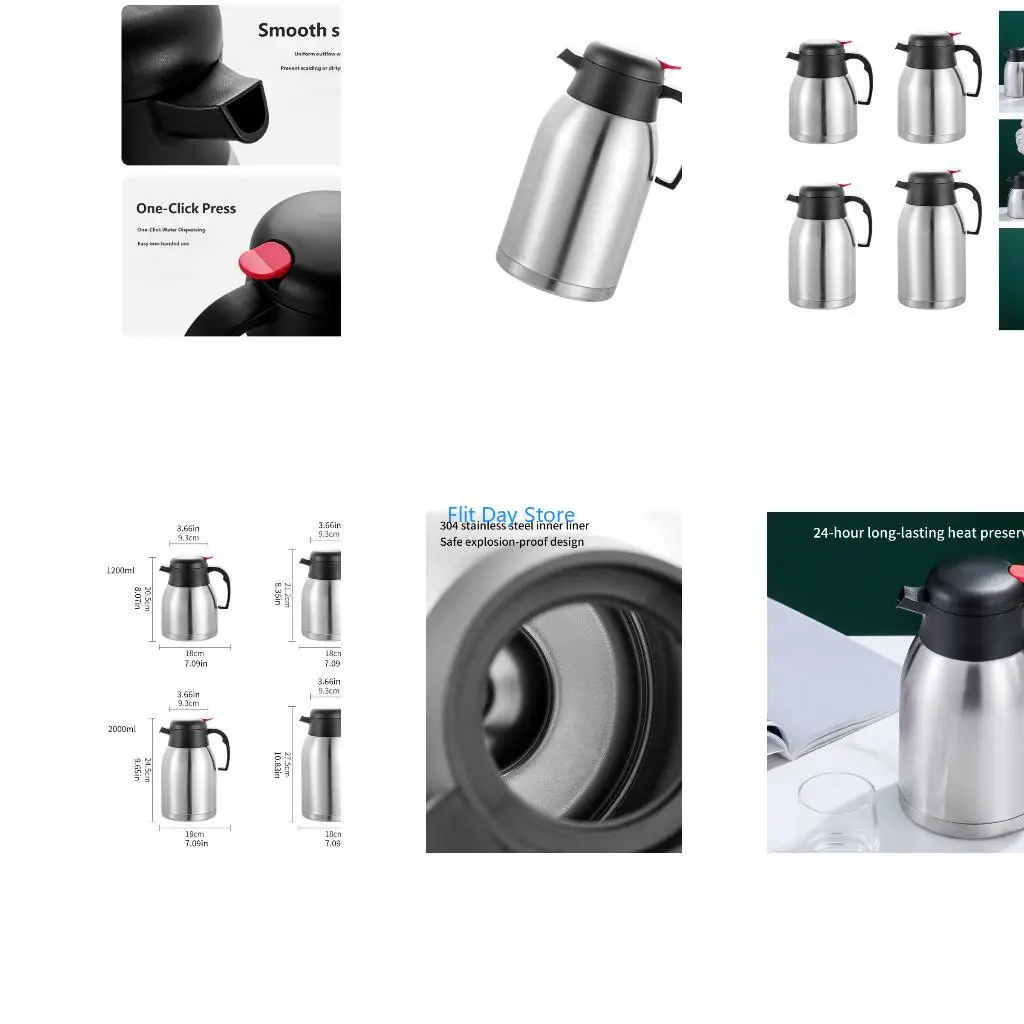 F92C Stainless Steel Heat Retention Beverage Carafe Stable Stream Open Drink Bottle