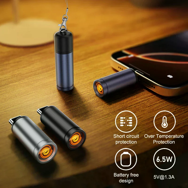 ولاعة مدمجة ومحمولة من النوع C، بدون بطارية، عديمة اللهب، نفخ إلى الحشوة، إيقاف تلقائي، مثالية للسفر في الهواء الطلق والجو