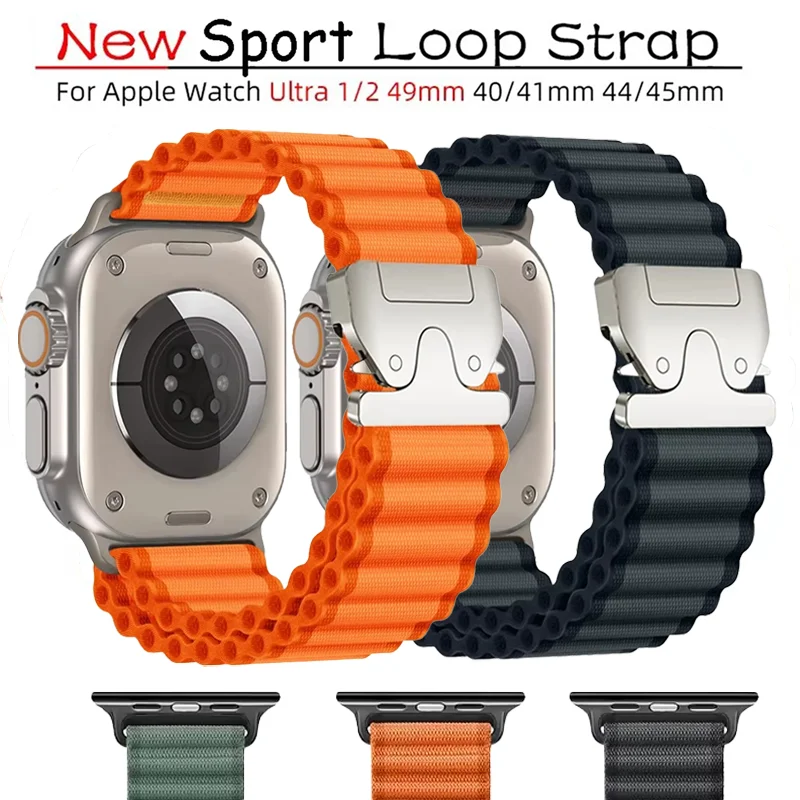 

Ремешок Alpine Loop для Apple Watch 46 мм 49 мм 45 мм 44 мм 42 мм Нейлоновый браслет на запястье для IWatch Series 10 9 8 7 Ultra2 Ремешок на запястье