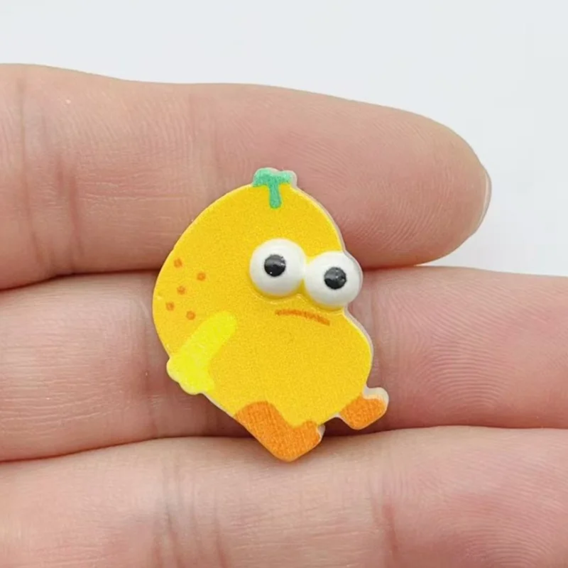 10Pcs Cartoon Food Fruit Flat Resin Cabochons No Hole Ornament Patches For DIY Handmade Decor