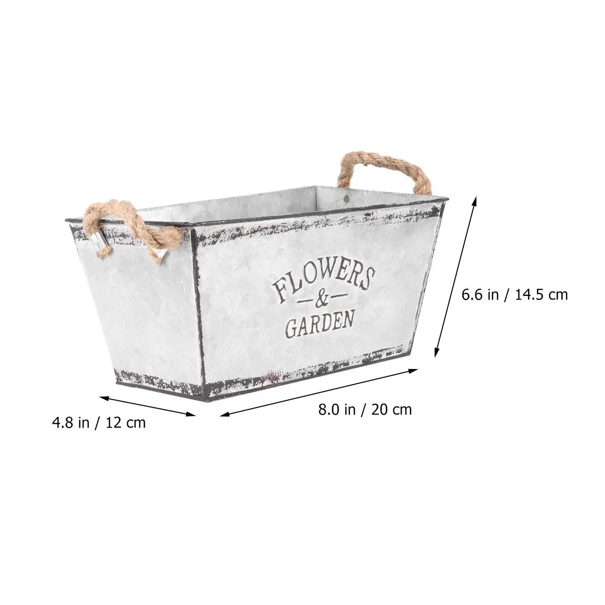 

Flower Arrangement Bucket Decor Tin Pot Florist Rustic Iron Handle Holder Simple Mini