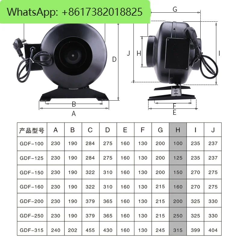 Runder Kanalventilator, koaxialer Radialventilator, Abluftventilator mit geräuschloser Kanalventilator, starker Abluftventilator