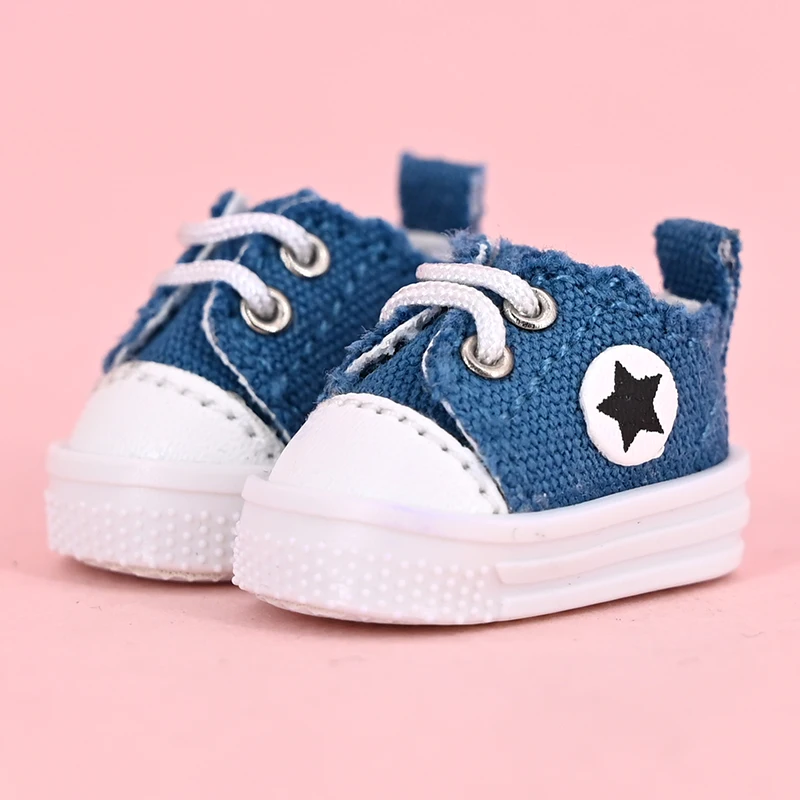 Ob11 Doll Star Flat Bottomed Canvas Shoes Fashion Doll Casual Shoes With Shoelace For Penny, Ob11, Obitsu 11, Holala, Gcs , YMY