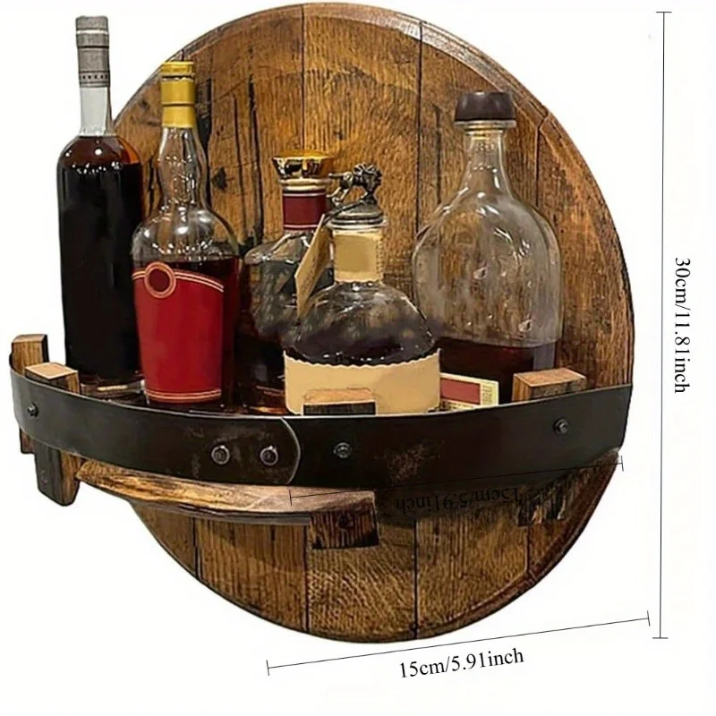 عيد الميلاد خشبية الحائط النبيذ الوقوف المكرر الرجعية جولة زجاجة النبيذ عرض موقف #3