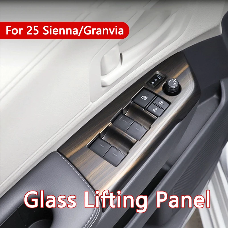 

Кнопка подъема окна автомобиля, рамка, крышка переключателя подъема стекла, декоративная панель, отделка ABS для Toyota Sienna Granvia 2025, аксессуар для интерьера