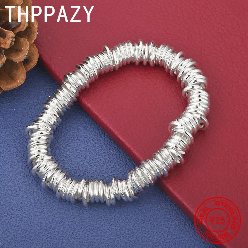 

THPPAZY 925 Sterling Silver Multi-Circle Bracelet For Men Women Fashion Trend Jewelry Birthday Wedding Party Exquisite Gift
