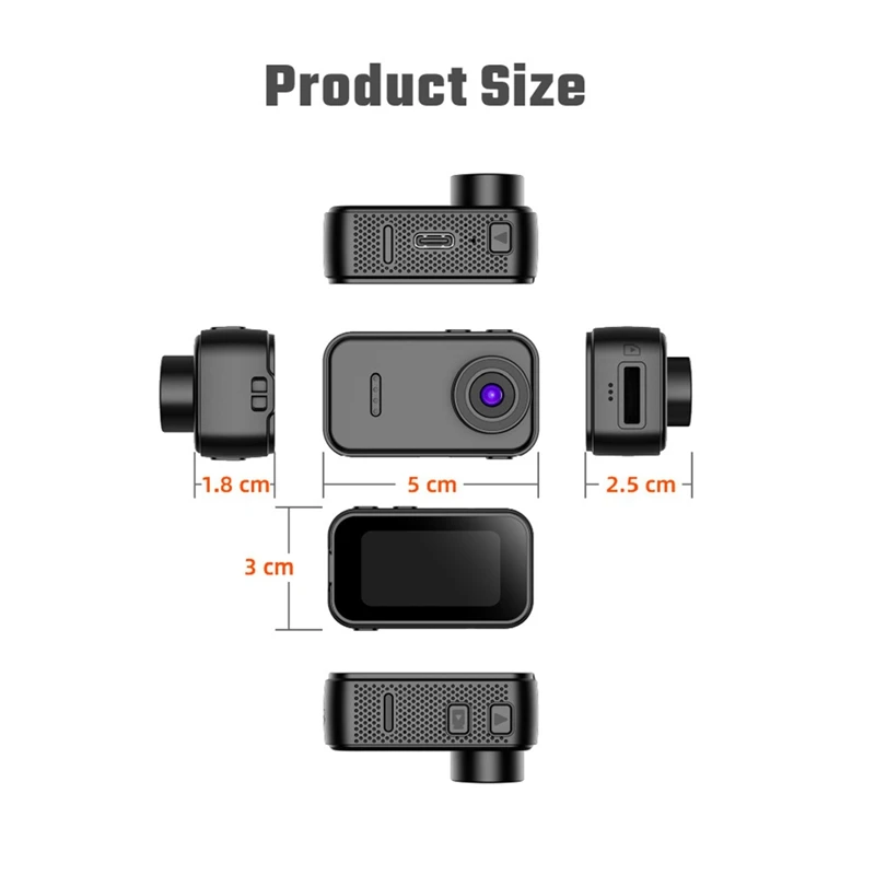 1080P Thumb‑Size Action Camera with 1.47inch HD Screen for Selfie Outdoor Waterproof Ultra‑Compact Adventure Camera 32G-A32R