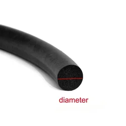 10ft black EPDM Rubber Foam Sealing Strip Round Sponge Cord Bar For car door rubber foam 2mm/2.5mm/3mm/4mm/5mm/6mm/7mm/8mm/9mm