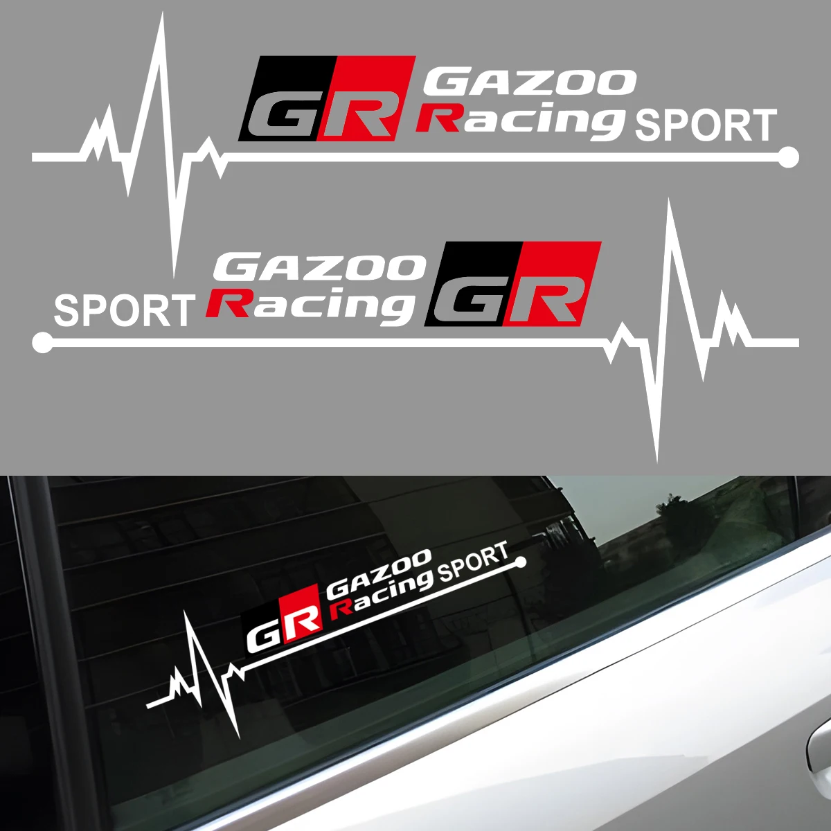 1 زوج عاكس/ليزر قوس قزح ملصقات السيارات السيارات الجسم الربع نافذة الزجاج الأمامي الشارات اكسسوارات GAZOO GR الرياضة سباق الشعار