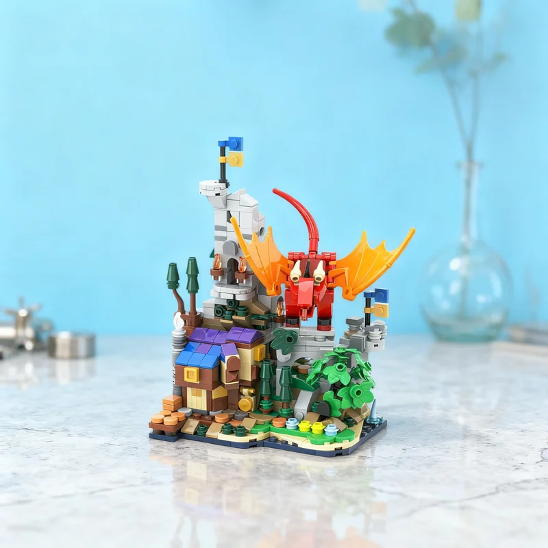 

634pcs MOC Mini Dungeons Dragons Red Dragon S Tale Ideas CUUSOO Model Building Blocks Construction Christmas Gifts Toys Kids