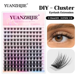 YUANZHIJIE Hot Selling C D Curl Premium Velvet Fiber DIY Self-grafting Lash 3D Effect Waterproof Clusters Eyelash for Personals