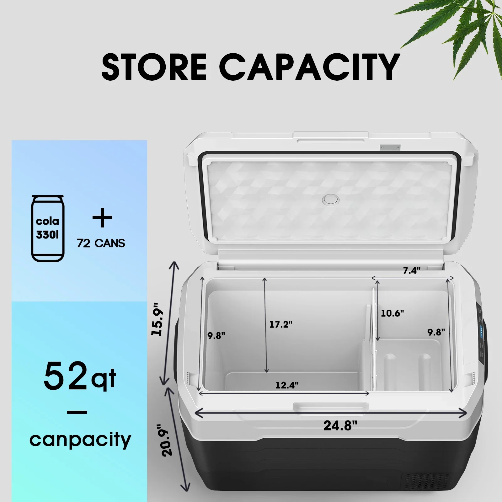 WAYCOOL ALG50 50L Portable Compressor Camping Electric 12V 24V Car Outdoor Caravan Cooling Box Refrigerator Fridge Mini Freezer