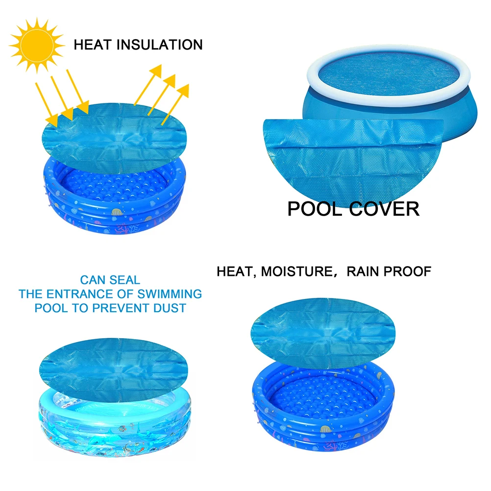 

1pc Solar Pool Cover Heat Insulation Waterproof For Inflatable Frame Pools Foldable Thermal Insulation Cover Reduce Heating