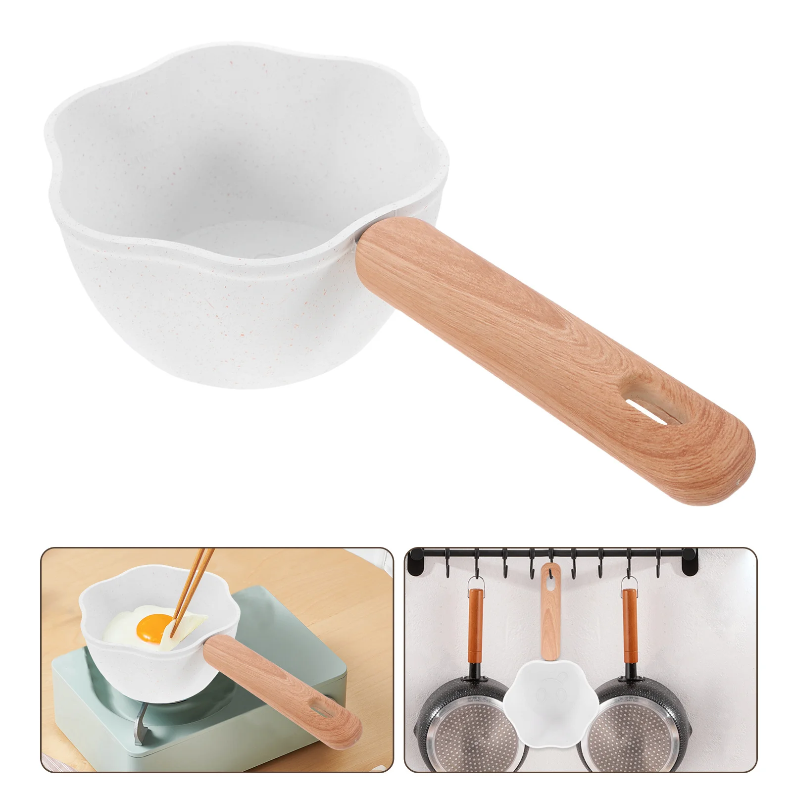 

Mini Nonstick Milk Boiling Saucepan 450ml Aluminium Alloy Egg Frying Pan Chocolate Melting Pot Oil Heating Pan for Stove Kitchen