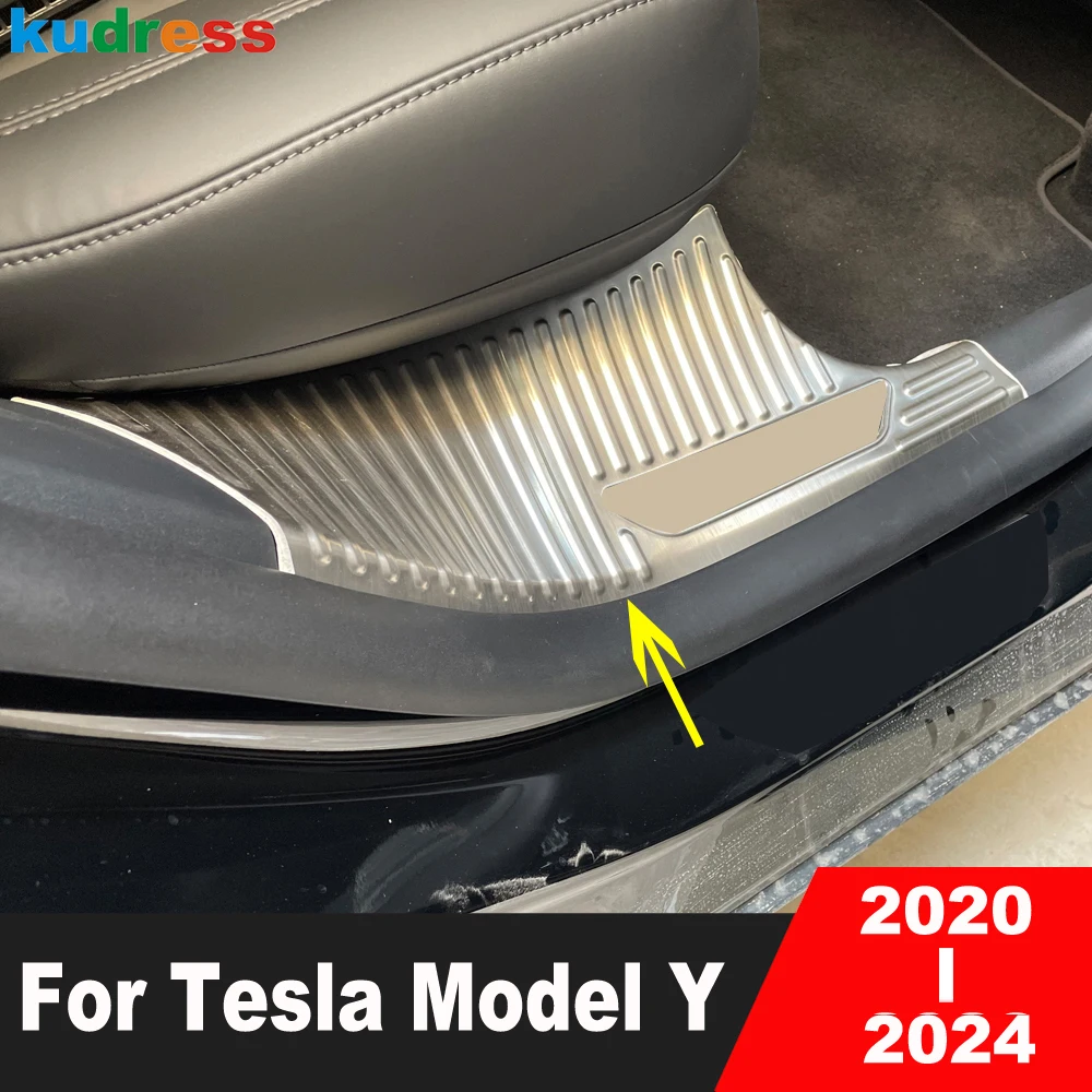 For Tesla Model Y 2020 2021 2022 2023 2024 Steel Car Door Sill Scuff Plate Guard Welcome Pedal Protector Guard Accessories