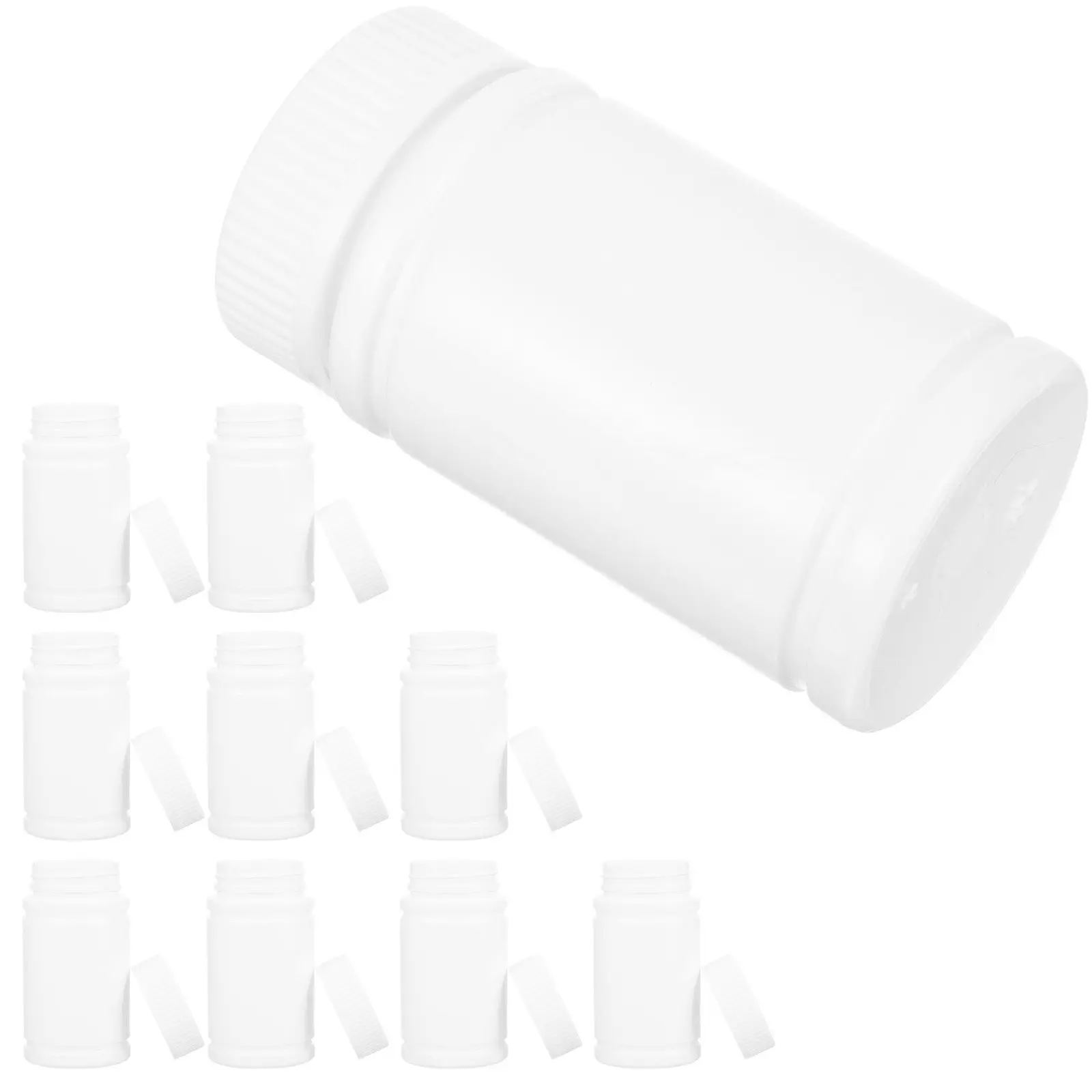 10Pcs Empty Bottle Container Round Leak Proof Sealed Capsule Holder Supplements Medication Portable Travel Storage