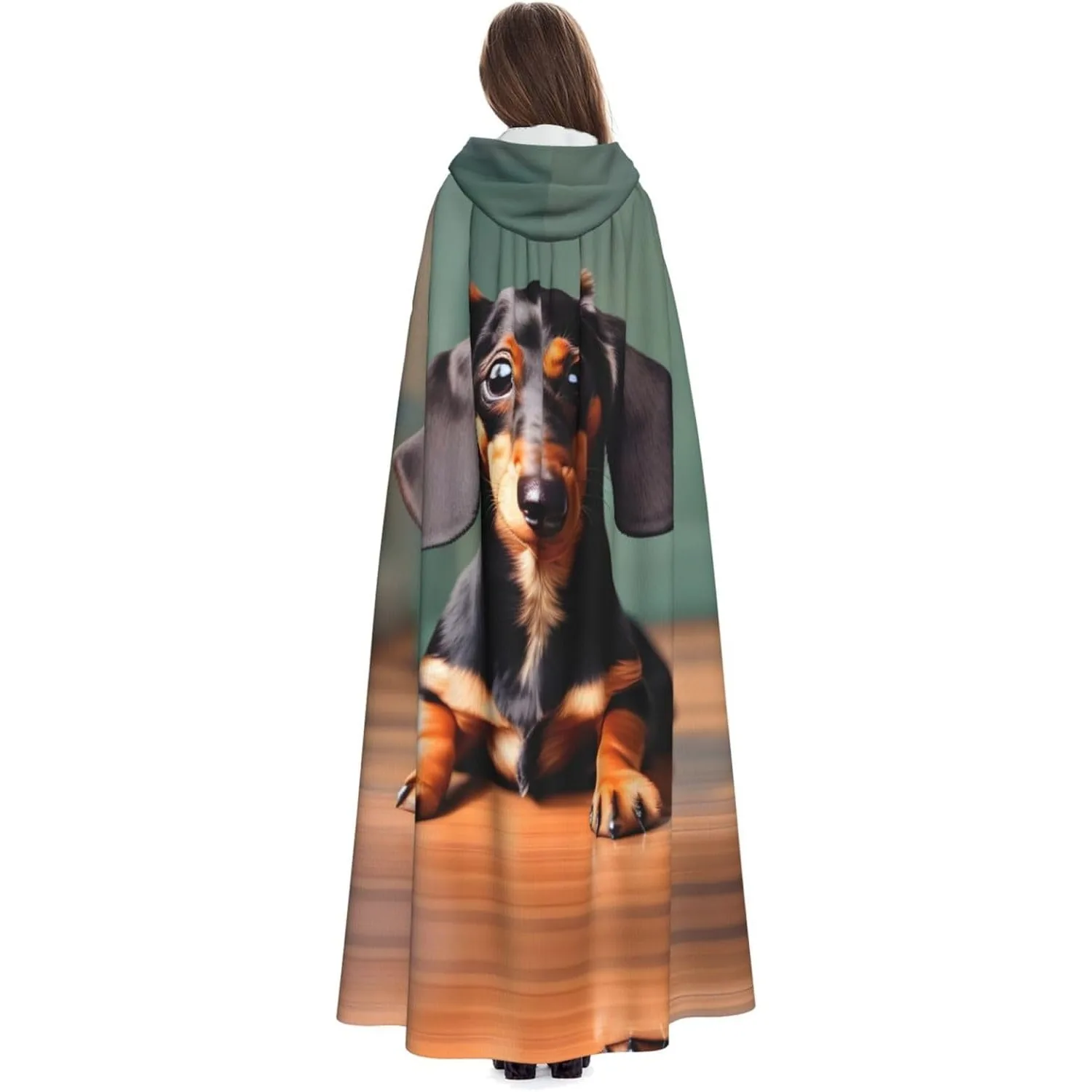 

Милая накидка с капюшоном и принтом таксы Duggee для взрослых, карнавальная праздничная накидка, халат для косплея, костюм для вечеринки, готический карнавал