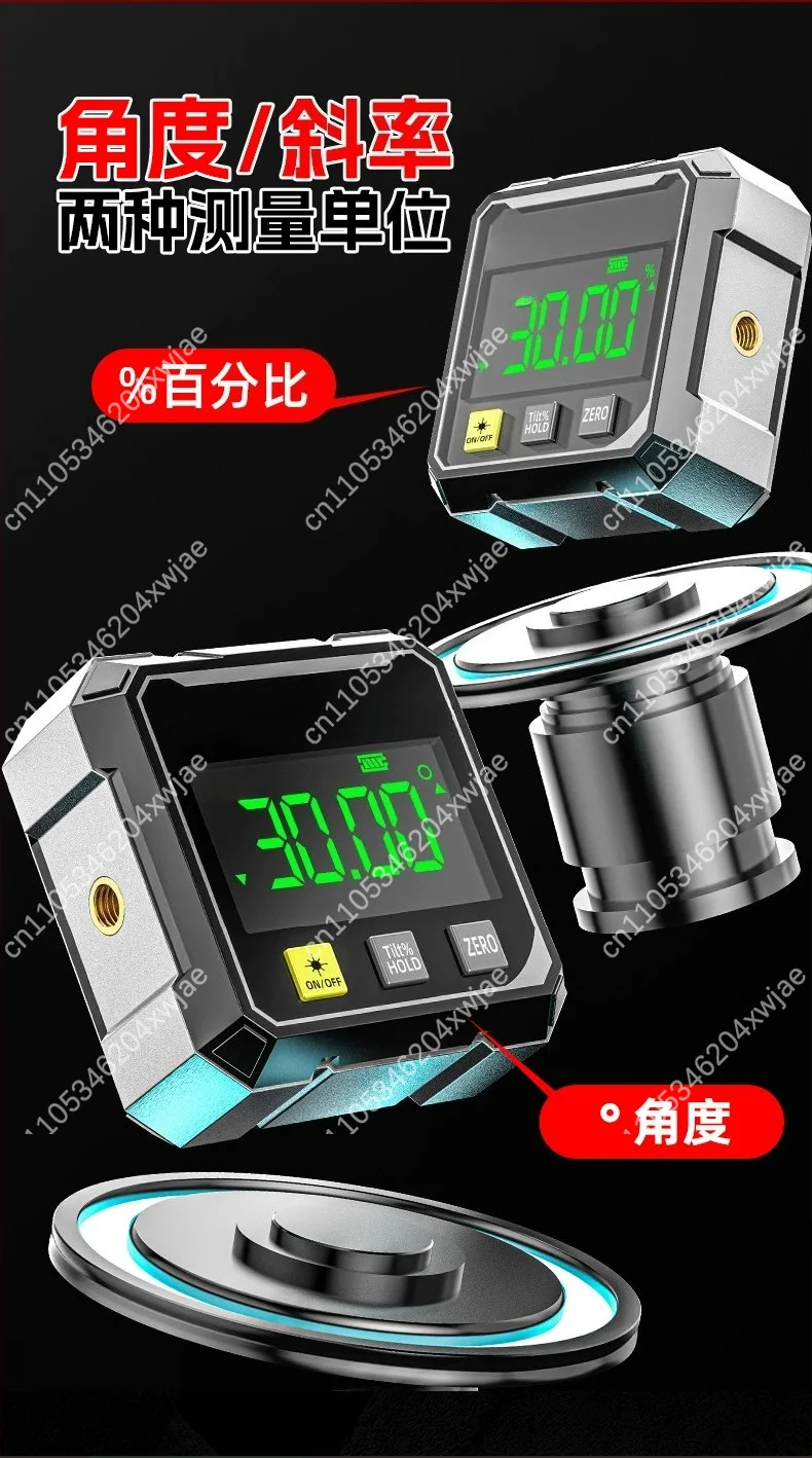 Magnetic Base Digital Inclinometer 0.1° Accuracy Angle Gauge Level Finder Tester for Construction