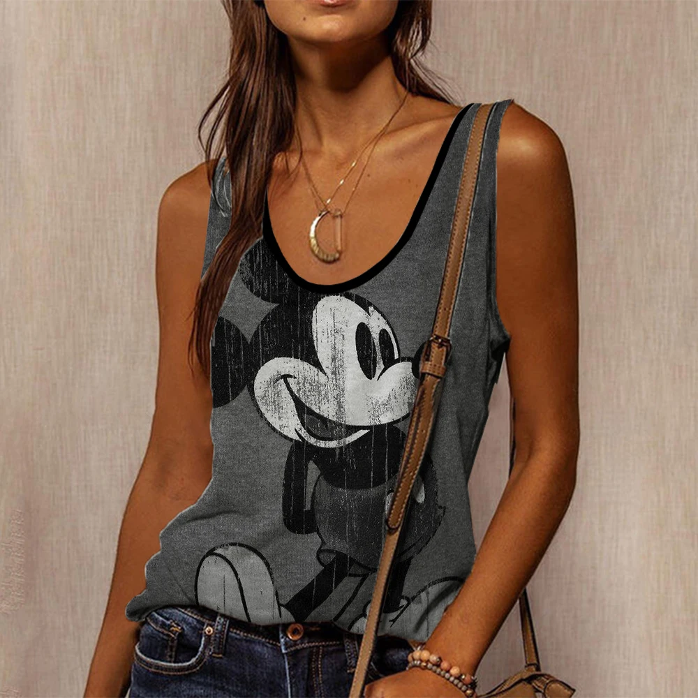 Hip Hop Y2k Disney Mickey Mouse Tank Top Fun T-shirt Women's Tank Top Stitch T-shirt Pattern T-shirt Street Clothing T-shirt Wom