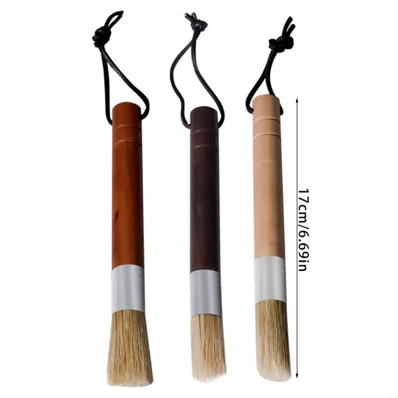 Premium Handle Cleaning Brush with Portable Lanyard for Coffee Grinders and Machines Maintenance X3UC