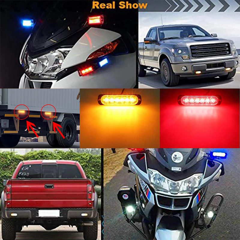 FILighting 4/6 18W LED Car Strobe Warning Light Grill Flashing Breakdown Emergency Light For Car Truck Trailer Beacon Lamp 1224V