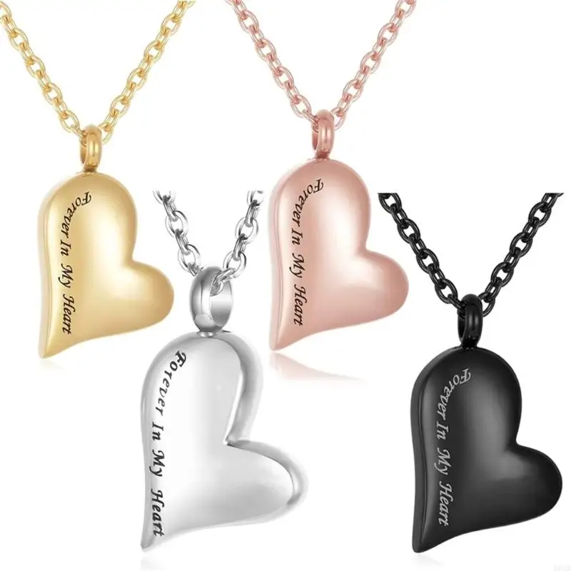 D0AD Heart Necklace Ashes Vessel Ashes Necklace for Pet Urn Carry Along Necklace Memorial Locket Urn Container