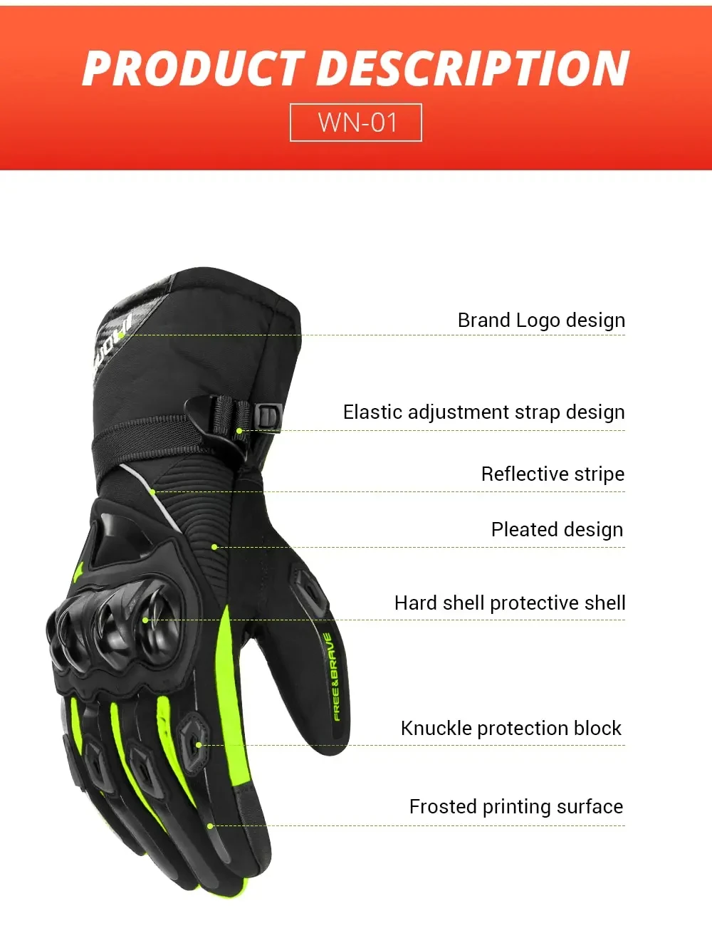 Motorrad Handschuhe Wasserdicht Winddicht Voll Finger Moto Motorrad Reiten Handschuhe Touchscreen Moto Motocross Handschuhe Winter – Detail 13