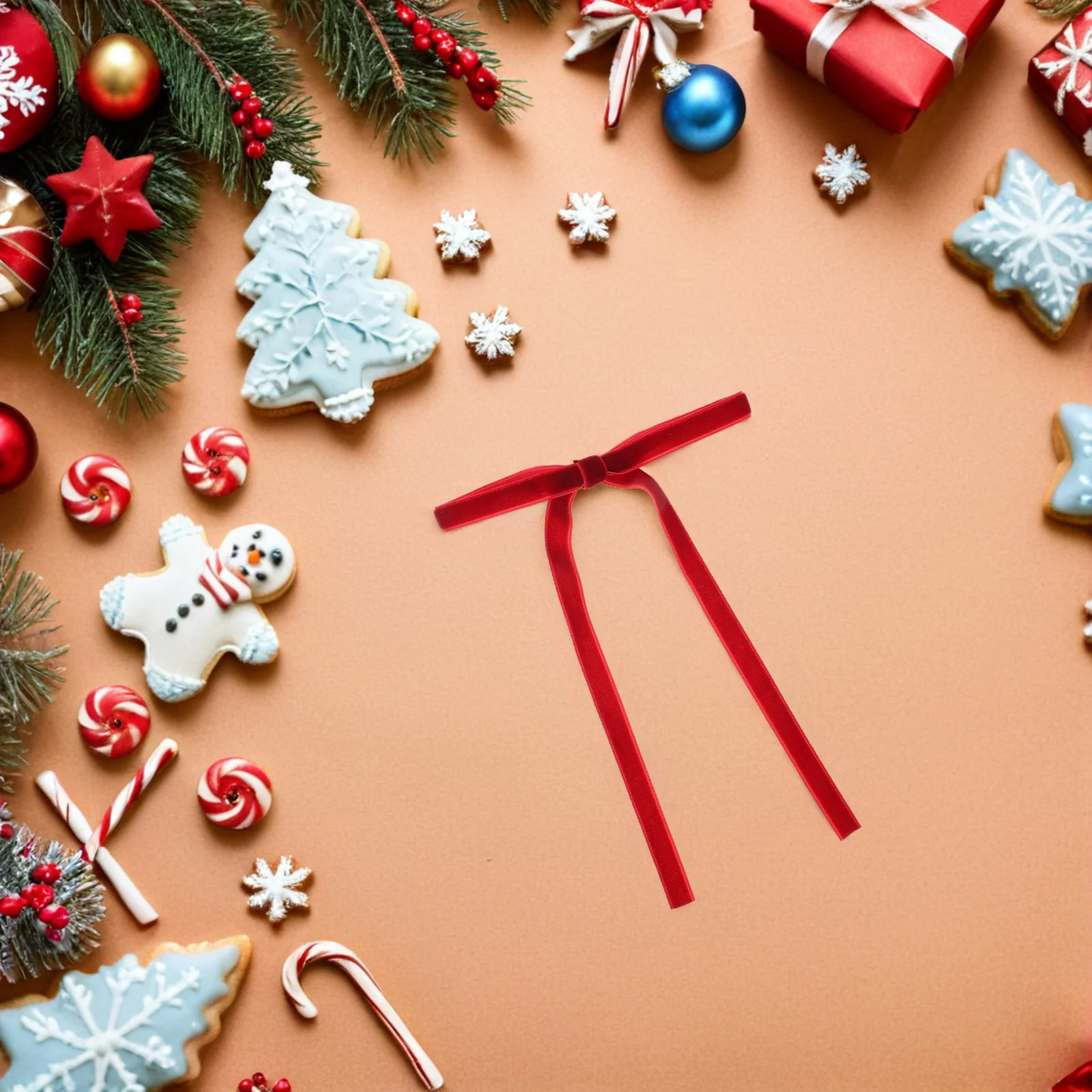 

24Pcs Flocking Wired Christmas Bowknots Mini Bows for Tree Garland Wreath Rustic Xmas Party Decorations Christmas Tree Bow