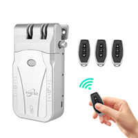 YiHESZ 433Mhz Remoto Control Door Lock Dual Motor Smart Lock Electronic Wireless Keyless Door Locks Touch Control Dealbolt Lock