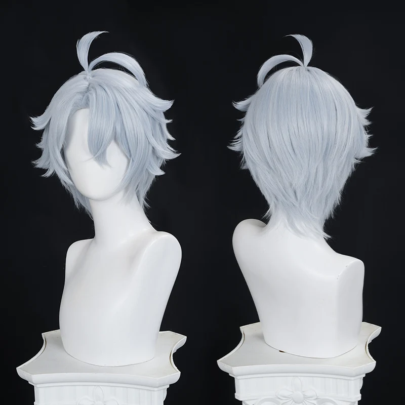 Game Honkai Star Rail Phainon Cosplay Wig Gray White Short Hair Amphoreus The Eternal Land Halloween Party for Women Men Props