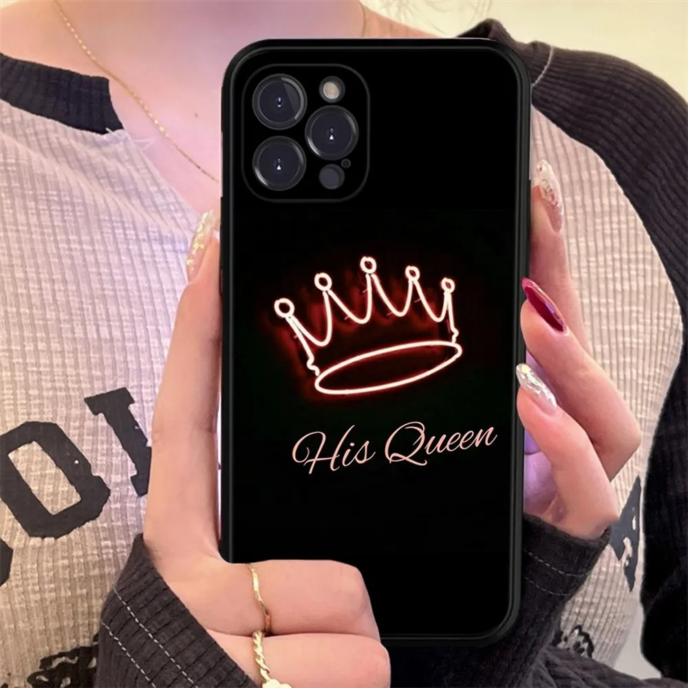 King Queen Princess Phone Case Silicone Soft for iphone 15 14 13 12 11 Pro Mini XS MAX 8 7 6 Plus X XS XR Cover image 5