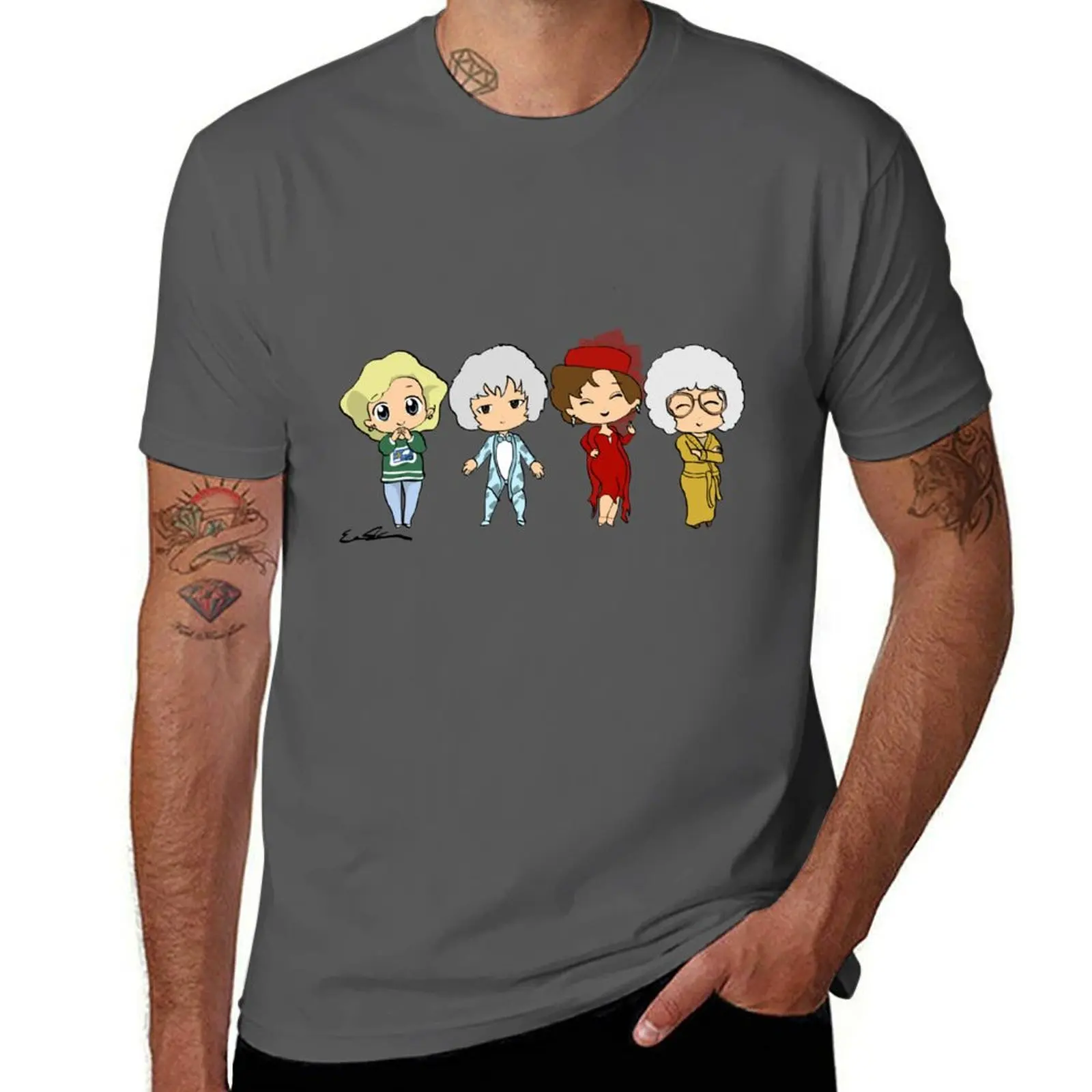 

The Golden Girls - Chibis T-Shirt Work Wear Breathable Tee