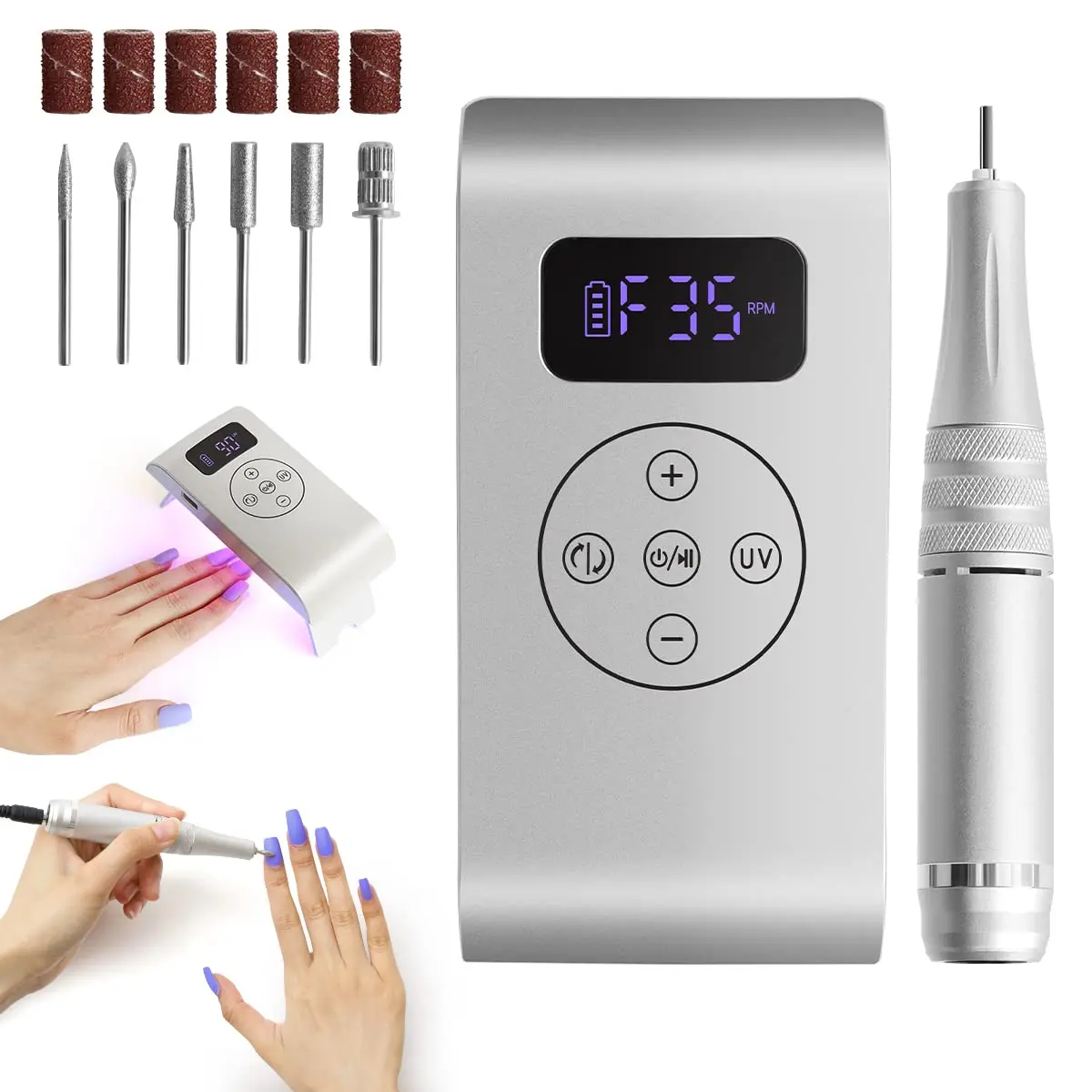 Nail phototherapy lamp wireless charging model of red light is not black portable polishing machine off nail salons dedicated