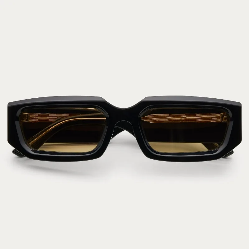 2026 New Tortoise Shell Thick Acetate Rectangle Sunglasses Green Lens UV400 Protection Fashion SUN GLASSES for Men Women