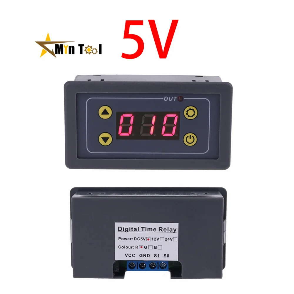 DC 5V 12V 24V  AC110V-220V Delay Time Relay Module with LCD Display Digital Timer Cycle Delay Control Switch Module