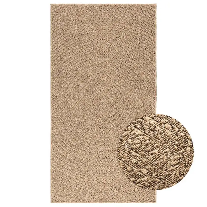 Tapis aspect jute abordable 80x150cm, durable pour une utilisation intérieure/extérieure