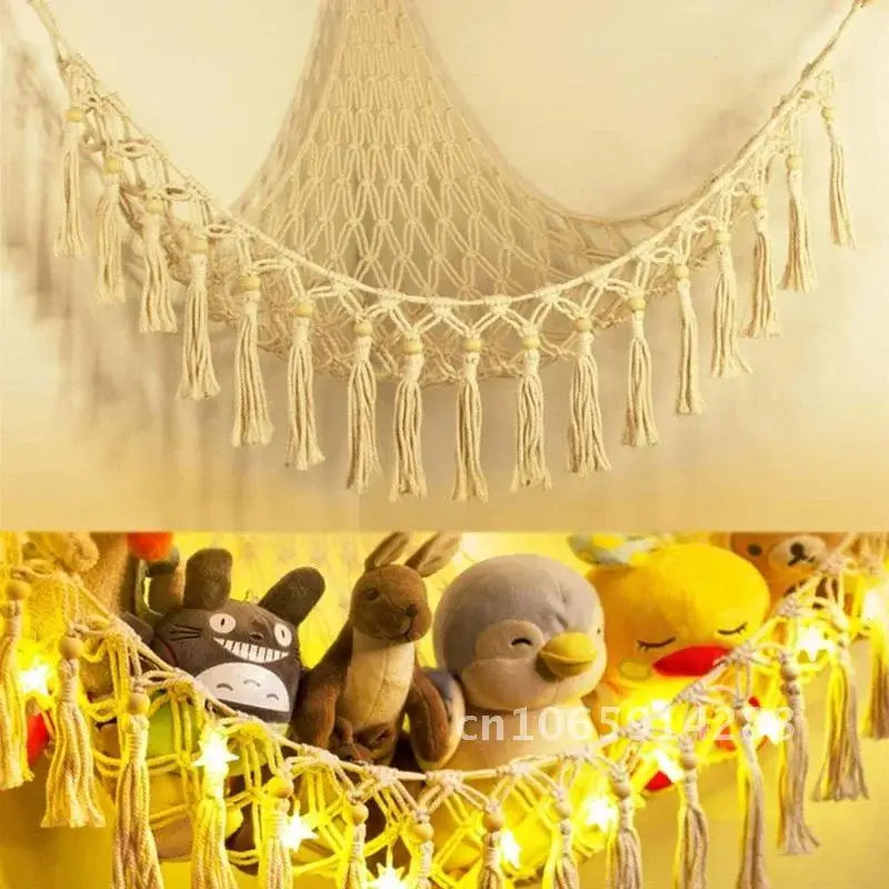Hammock Net Toys Storage Toys Decor Children Room Boho Stuffed Swing Toys Net Bohemia Animals Organize Soft Storage Hammock