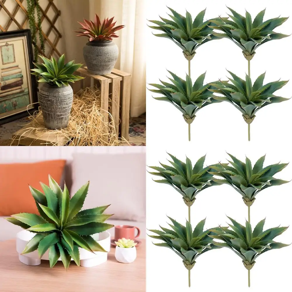 

Искусственные суккуленты алоэ, 12,5 дюймов, большой размер, набор из 4 штук без горшков, премиум-качество, искусственная зелень для декора внутри и снаружи помещений
