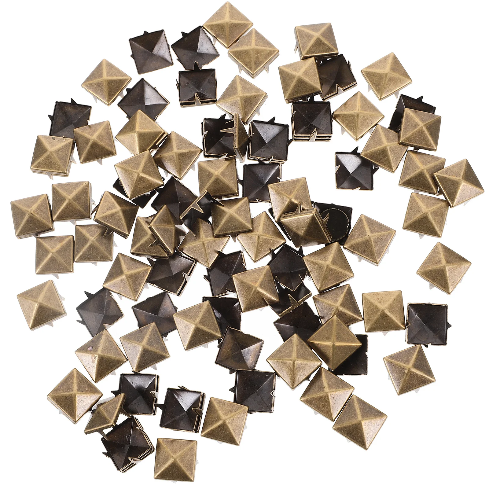

100Pcs Decorative Square Claw Studs Clothing Rivets Metal Spike Nails for DIY Bags Clothes Hats Dressmaking Accessories