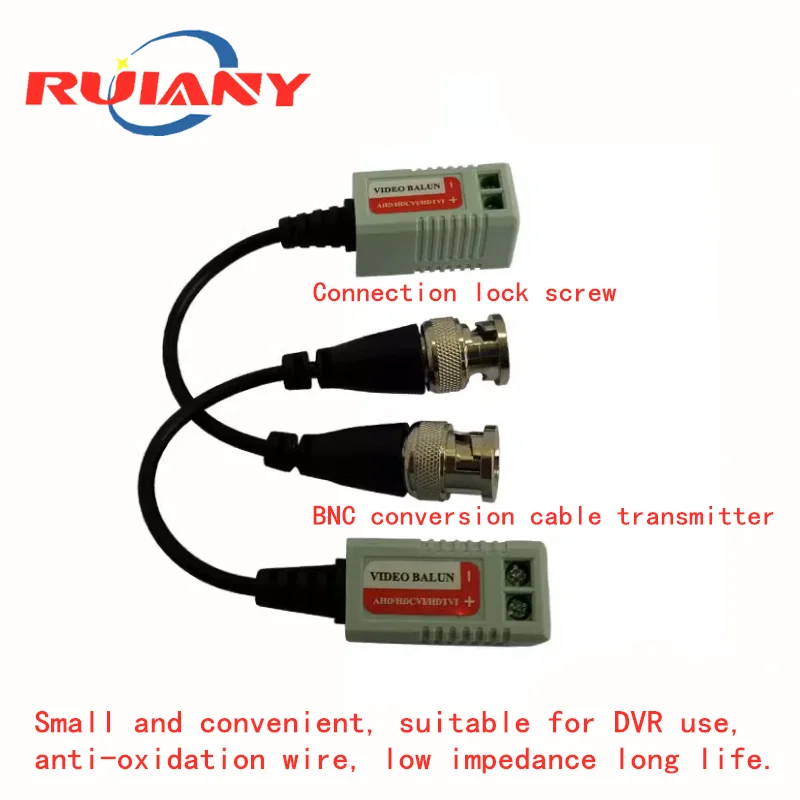 The monitoring passive twisted pair transmitter connects to the network cable BNC Q9 analog /CVI/AHD/TVI video connector