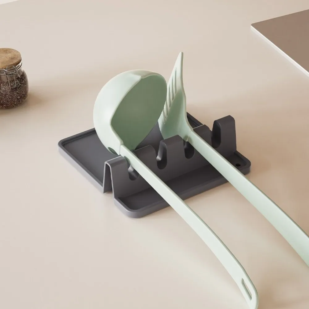 متعددة الوظائف سيليكون أدوات المطبخ رف مقاومة للحرارة تجفيف الرف ملعقة الرف عدم الانزلاق ملعقة رف أدوات المائدة تجفيف #3