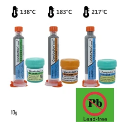 138/183℃ Solder Paste Syringe Flux for Soldering SMD BGA IC PCB Needle Tube Tin Solder Paste Welding Paste Welding Components