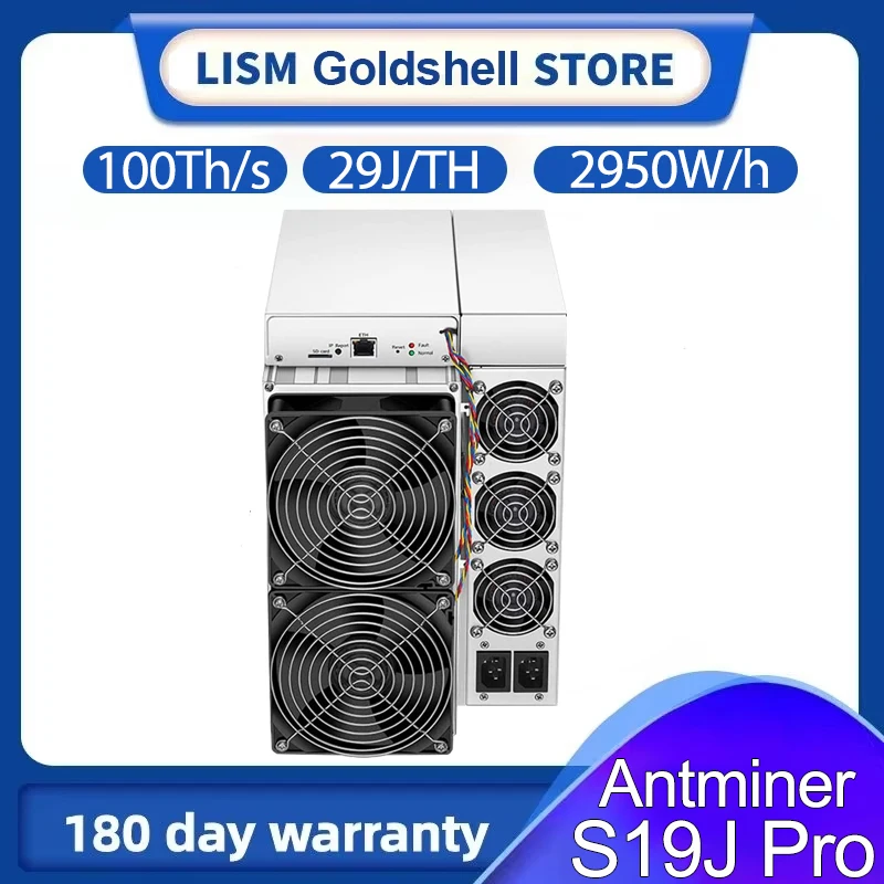 New ASIC Bitcoin Miner Bitmain Antminer S19J Pro 100Th/s 2950W/h BTC Asic Miner BCH Mining Machine