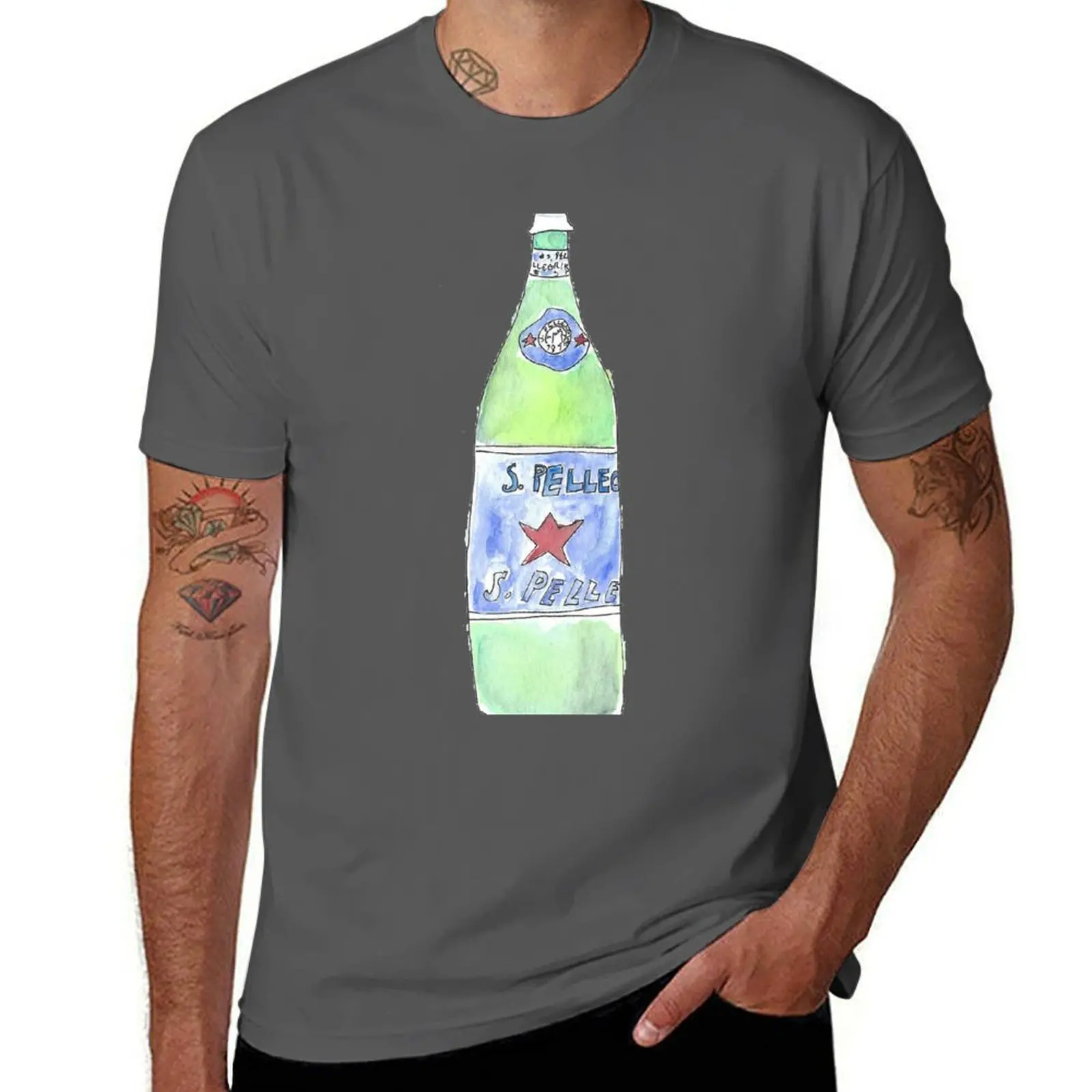 Sparkling Water San Pellegrino T-Shirt Baumwoll-T-Shirts hochwertige lustige T-Shirts dunkler Humor T-Shirt