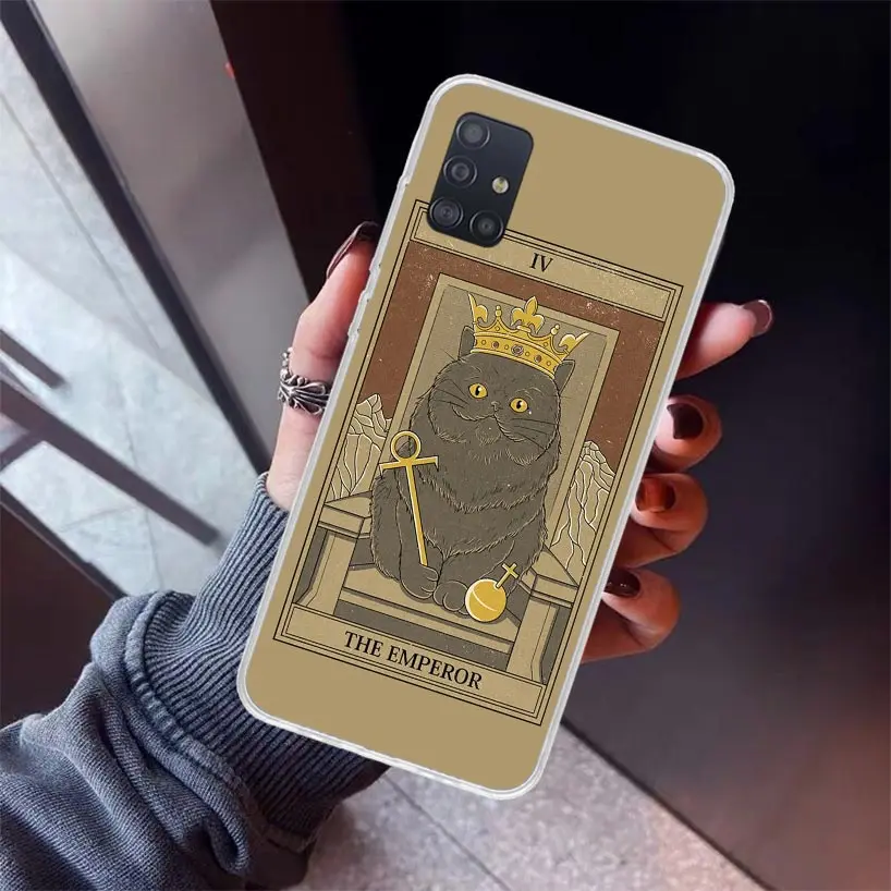 Чехол для телефона с картой Таро Cute Art Cats для Samsung Galaxy A51 A71 A41 A31 A21S A11 A01 A50S A70 A40 A30S A20E A20S A10S A6 A7 A8 A9