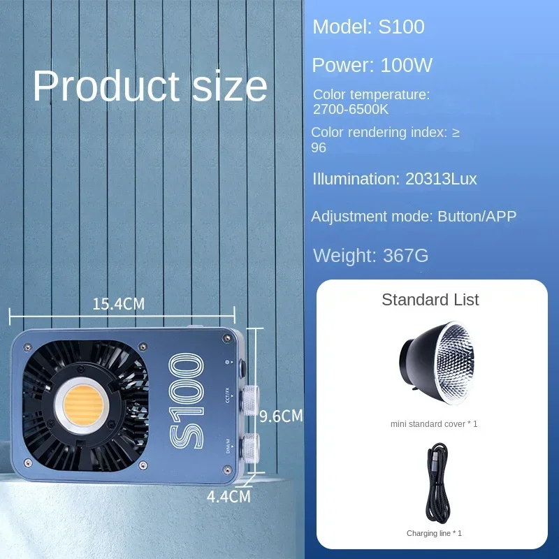 NEW Portable 100W Outdoor Photography Light Night Scene Live Light Handheld Pocket Lamp for Phone Use